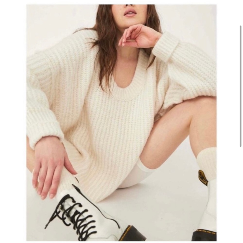 Free People Blue Bell V Neck Sweater